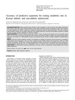 Accuracy of predictive equations for resting metabolic rate in Korean