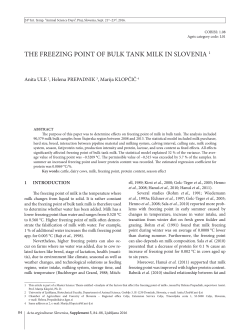 the freezing point of bulk tank milk in slovenia 1