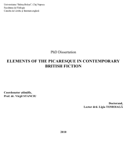 ELEMENTS OF THE PICARESQUE IN CONTEMPORARY BRITISH