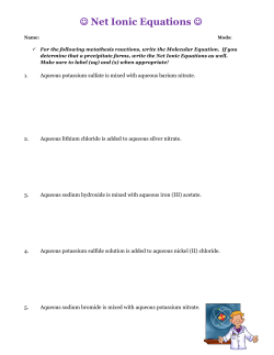 Net Ionic Equations
