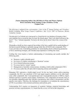 Sulfur-Like Off Odors in Wines