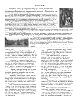 THE SUN KING Versailles, 1691 &ldquo;Count Chaumont!&rdquo; called Count