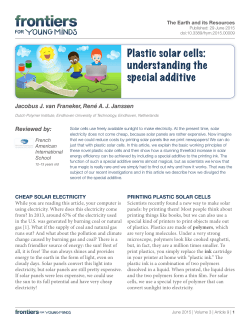 Plastic solar cells: understanding the special additive