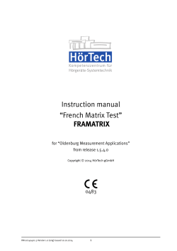 Instruction manual &ldquo;French Matrix Test