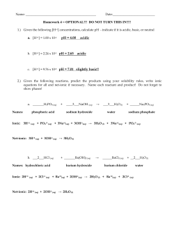 Homework 4 = OPTIONAL!!! DO NOT TURN THIS IN!!!! pH = 4.00