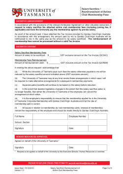 Salary Sacrifice / Reimbursement of Airline Club Membership Fees
