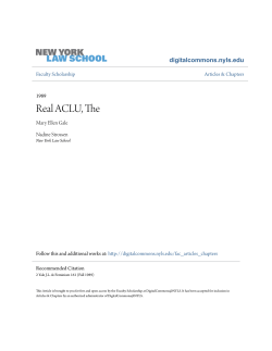 Real ACLU, The - DigitalCommons@NYLS