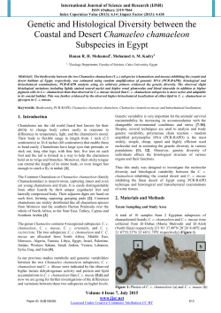 Genetic and Histological Diversity between the Coastal and Desert