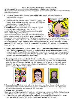 Pop Art - Edmonton County School