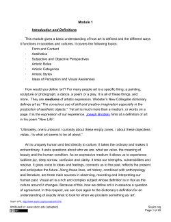 Module 1 &middot; Introduction and Definitions This module gives a basic