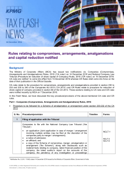 Rules relating to compromises, arrangements