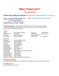 Newsletter - Gloria Dei Lutheran Church