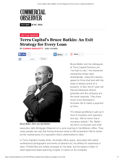 Bruce Batkin discusses Terra`s niche strategy with Mortgage