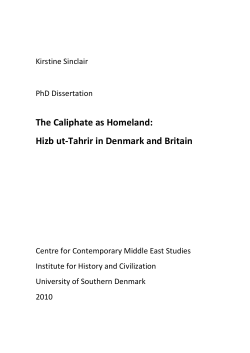 The Caliphate as Homeland: Hizb ut-Tahrir in Denmark and