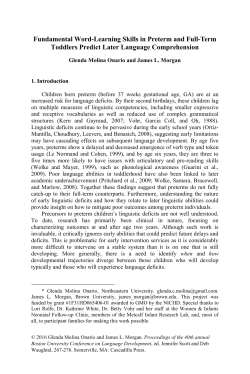 Fundamental Word-Learning Skills in Preterm and Full