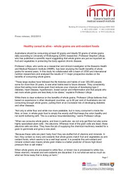 Healthy cereal is alive - whole grains are anti-oxidant foods