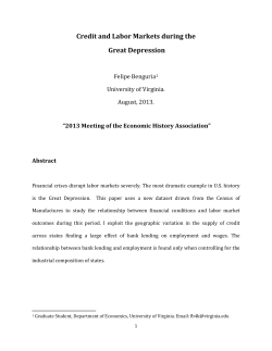 Credit and Labor Markets during the Great Depression