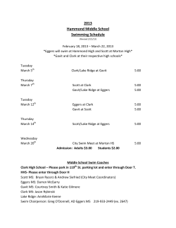 2013 Hammond Middle School Swimming Schedule
