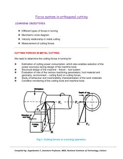 Force system in orthogonal cutting