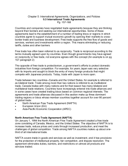 Chapter 5.3 International Trade Agreements