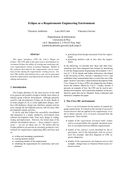 Eclipse as a Requirements Engineering Environment - circe