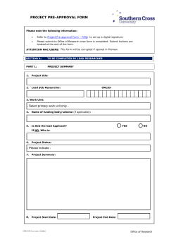 Division of Research Project Pre-approval Form