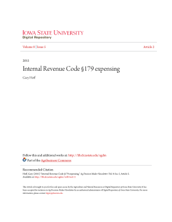 Internal Revenue Code &sect;179 expensing