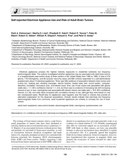 Self-reported Electrical Appliance Use and Risk