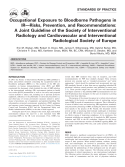 Occupational Exposure to Bloodborne Pathogens in IR&mdash;Risks