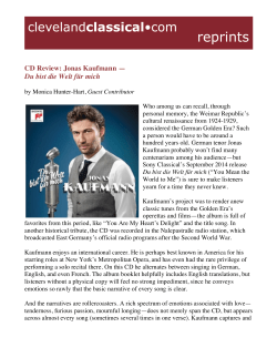 CD Review: Jonas Kaufmann &mdash; Du bist die Welt f&uuml;r mich