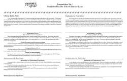 Proposition No. 1 Submitted by the City of Bonney