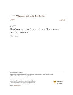 The Constitutional Status of Local Government Reapportionment