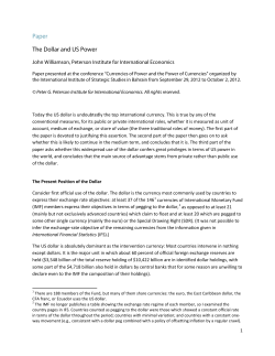 Paper: The Dollar and US Power - Peterson Institute for International