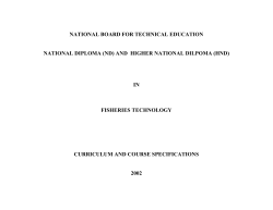 fisheries technology nd - Yaba College of Technology