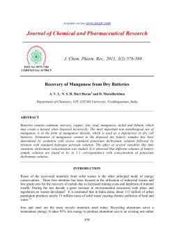 Recovery of Manganese from Dry Batteries