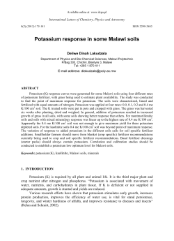 Potassium response in some Malawi soils