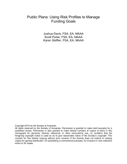 Public Plans: Using Risk Profiles to Manage Funding Goals