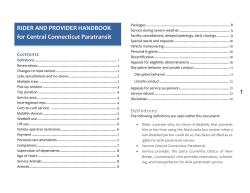 Rider and Provider Handbook - Central Connecticut Regional