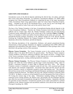 Groundwater Hydrology - Colusa County Resource Conservation