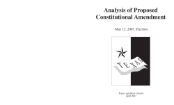 Analyses of Proposed Constitutional Amendments, May 12, 2007
