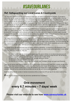 One movement every 6.7 minutes – 7 days/ week