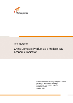 Gross Domestic Product as a Modern-day Economic