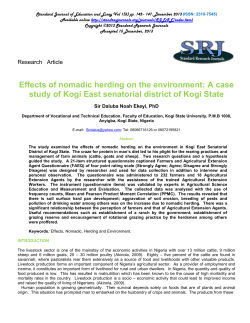 Effects of nomadic herding on the environment: A case study of Kogi
