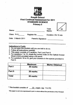 4. For questions 1to 15, shade the correct ovals on the Optical