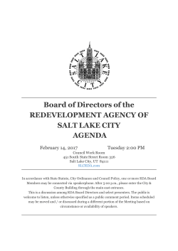 Agenda - Redevelopment Agency of Salt Lake City