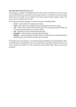 GROUND MOTION CATALOG V2.0