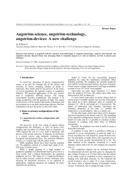 Angström-science, angström-technology, angström
