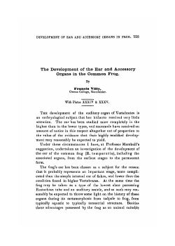 The Development of the Ear and Accessory Organs in the Common