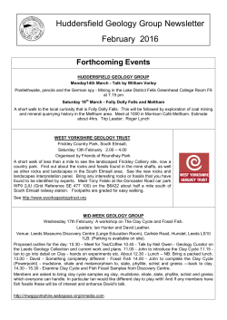 Huddersfield Geology Group Newsletter February 2016