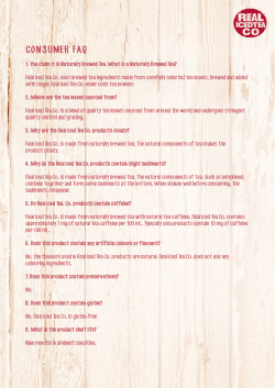 consumer faq - Real Iced Tea Co
